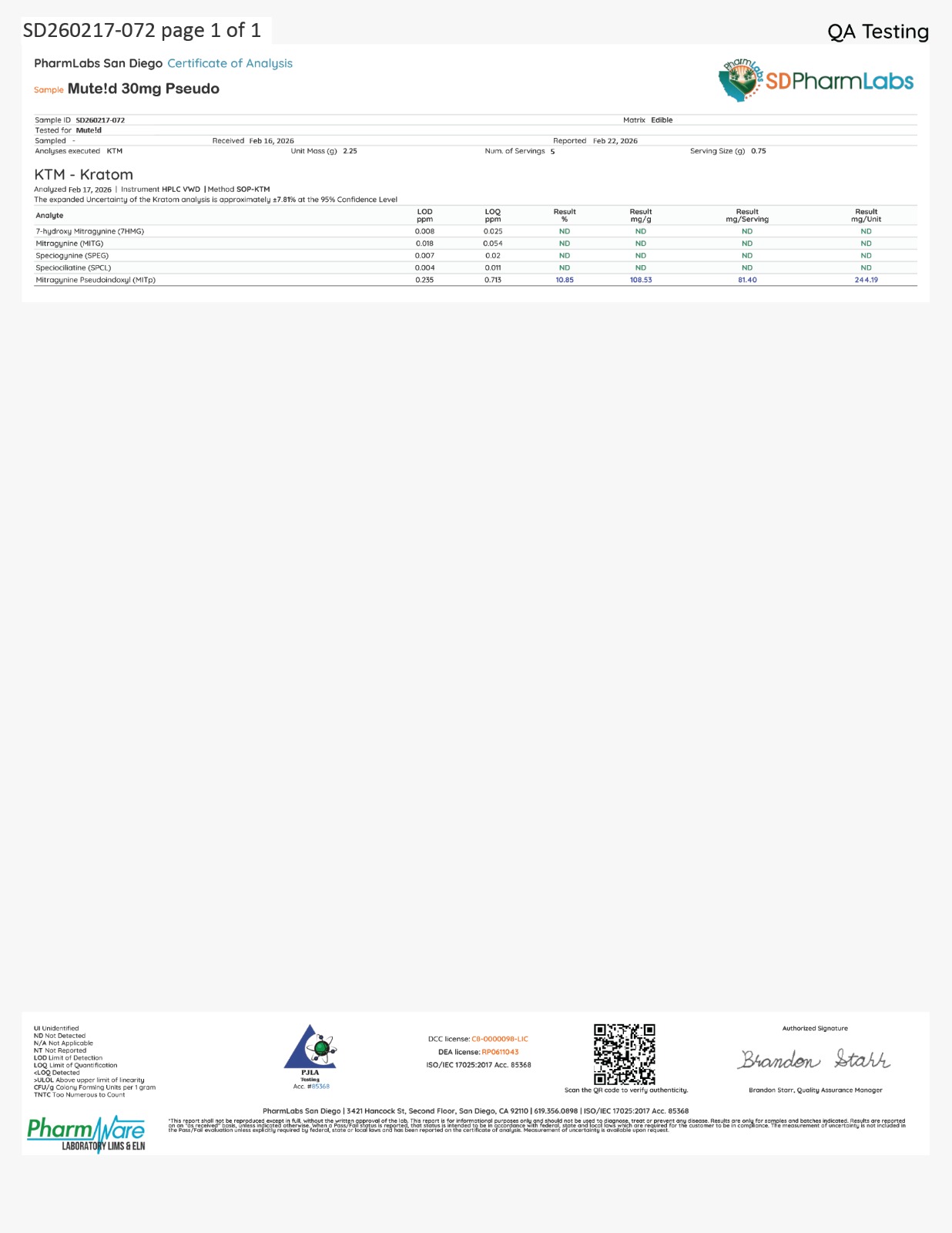 COA Report 1